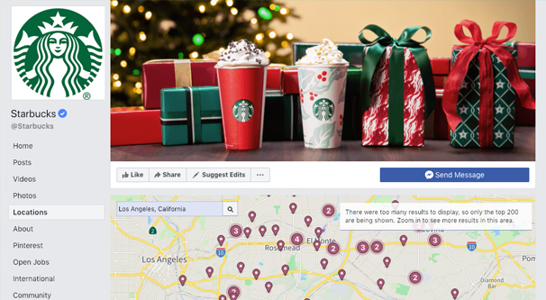 Facebook página Starbucks