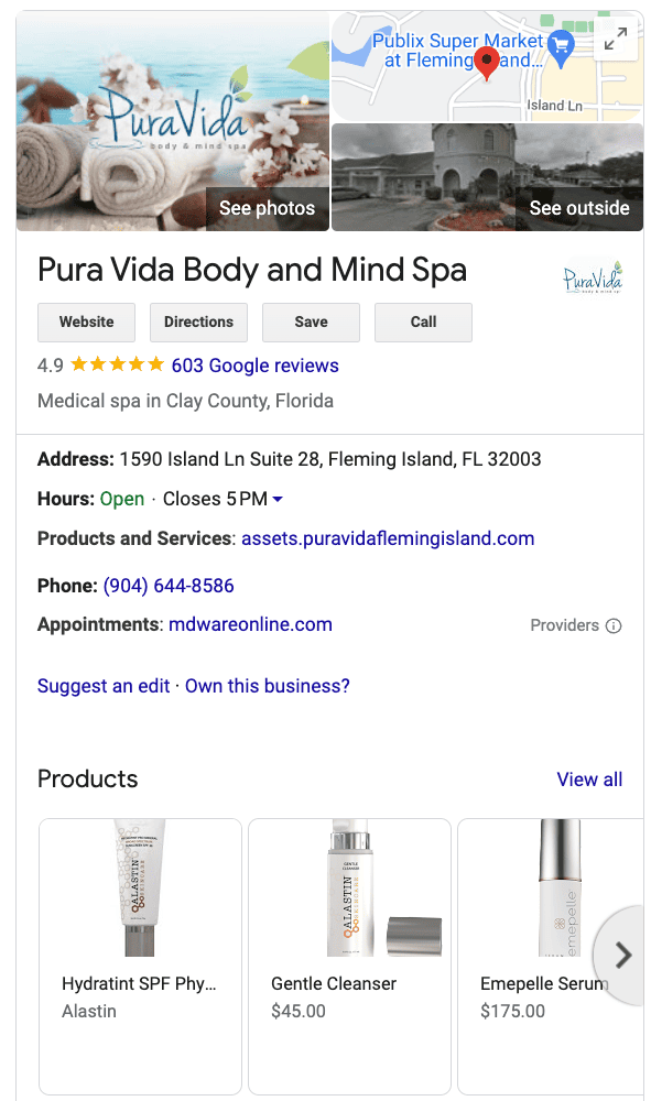 Perfil comercial en Google