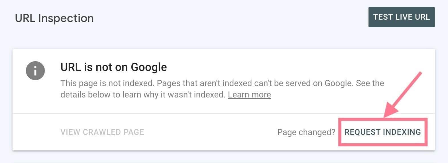 Solicitar indexación en Google Search Console